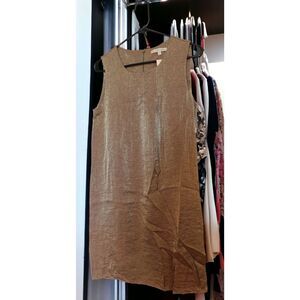 Collective Clothing Women's Metallic Gold Short Sleeveless Dress NWT Size L
